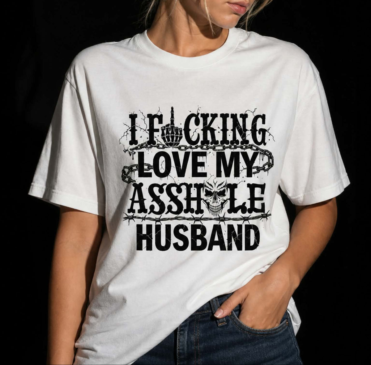 Asshole Husband-Dame Kortermet T-Skjorte
