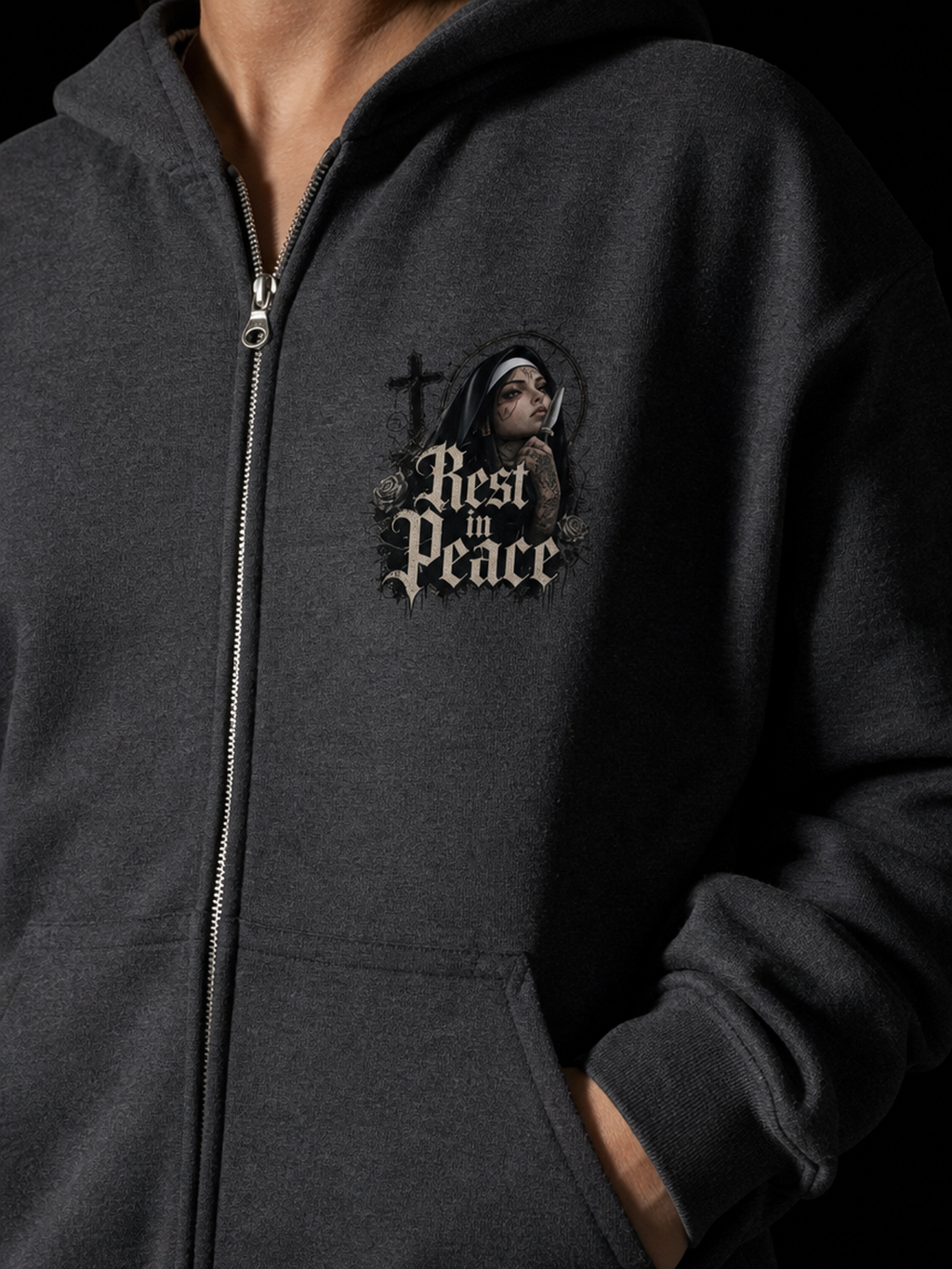 Rest In Peace-Dame Hettejakke (XL Print)