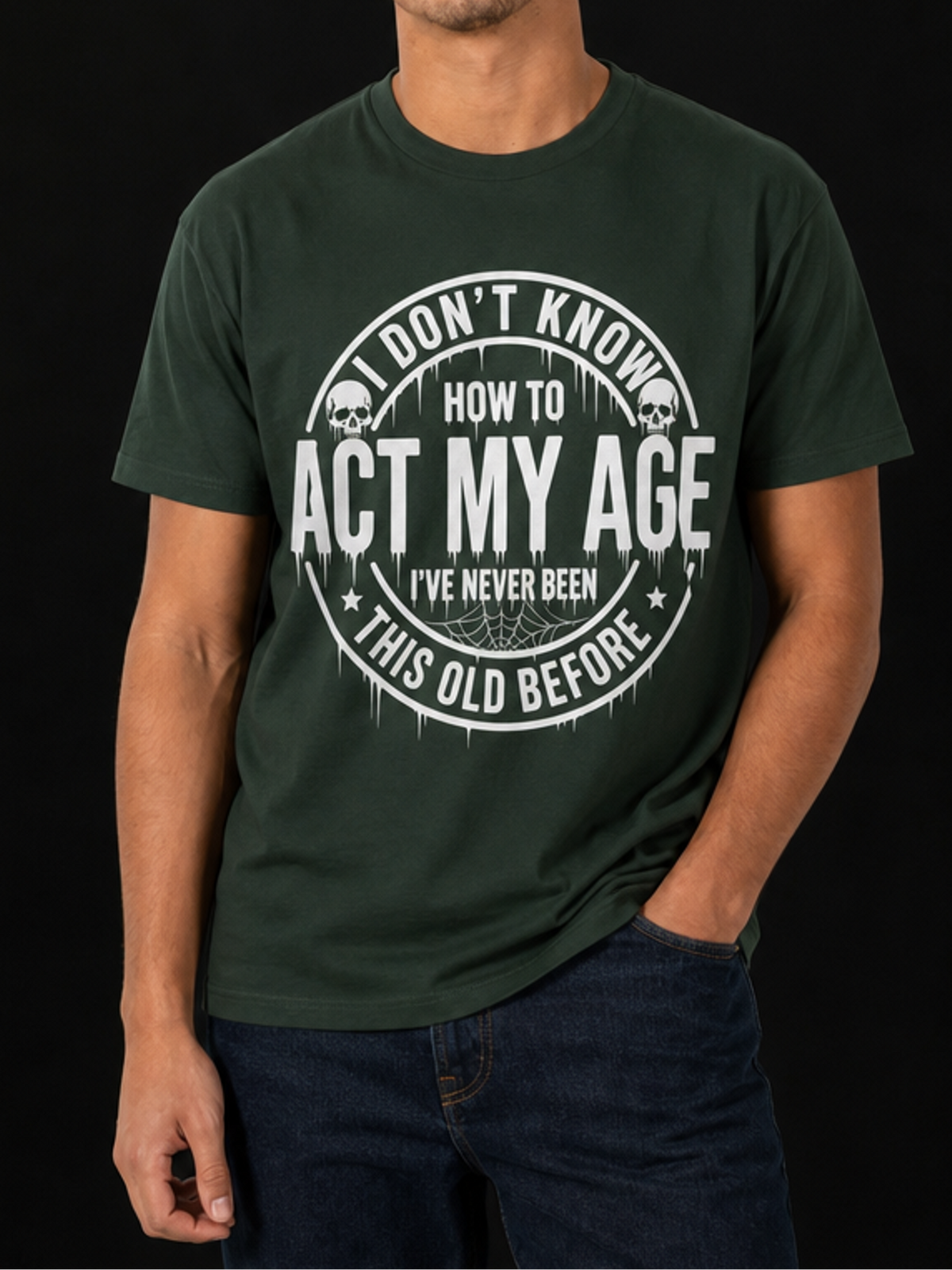 Act My Age-Herre T-Skjorte (XL Print)