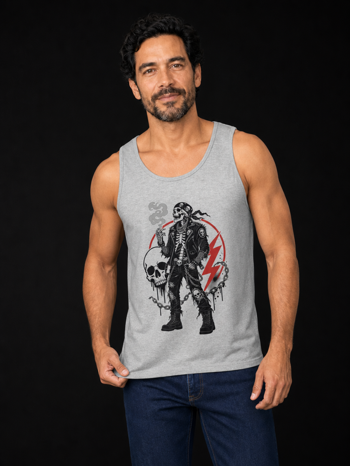 Skeleton Man-Herre Singlet