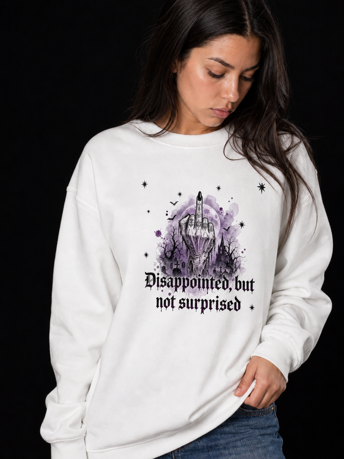 Disappointed-Dame Collegegenser