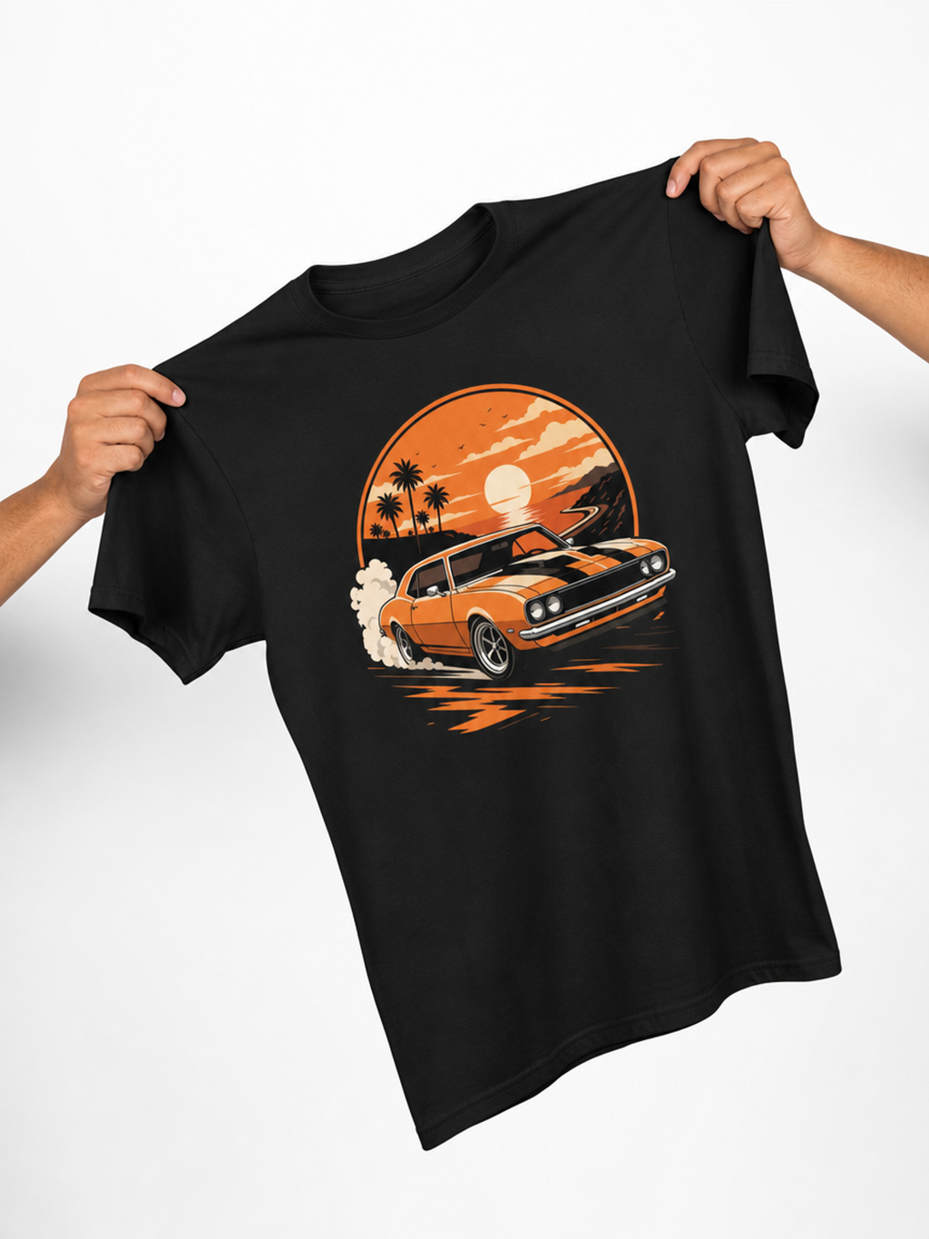 Orange Mustang-Herre T-skjorte (XL Print)