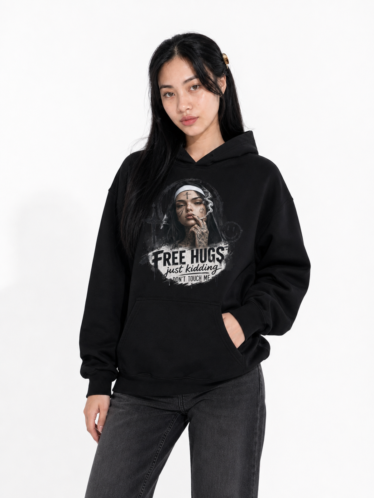 Nonne Free Hugs-Dame Hettegenser