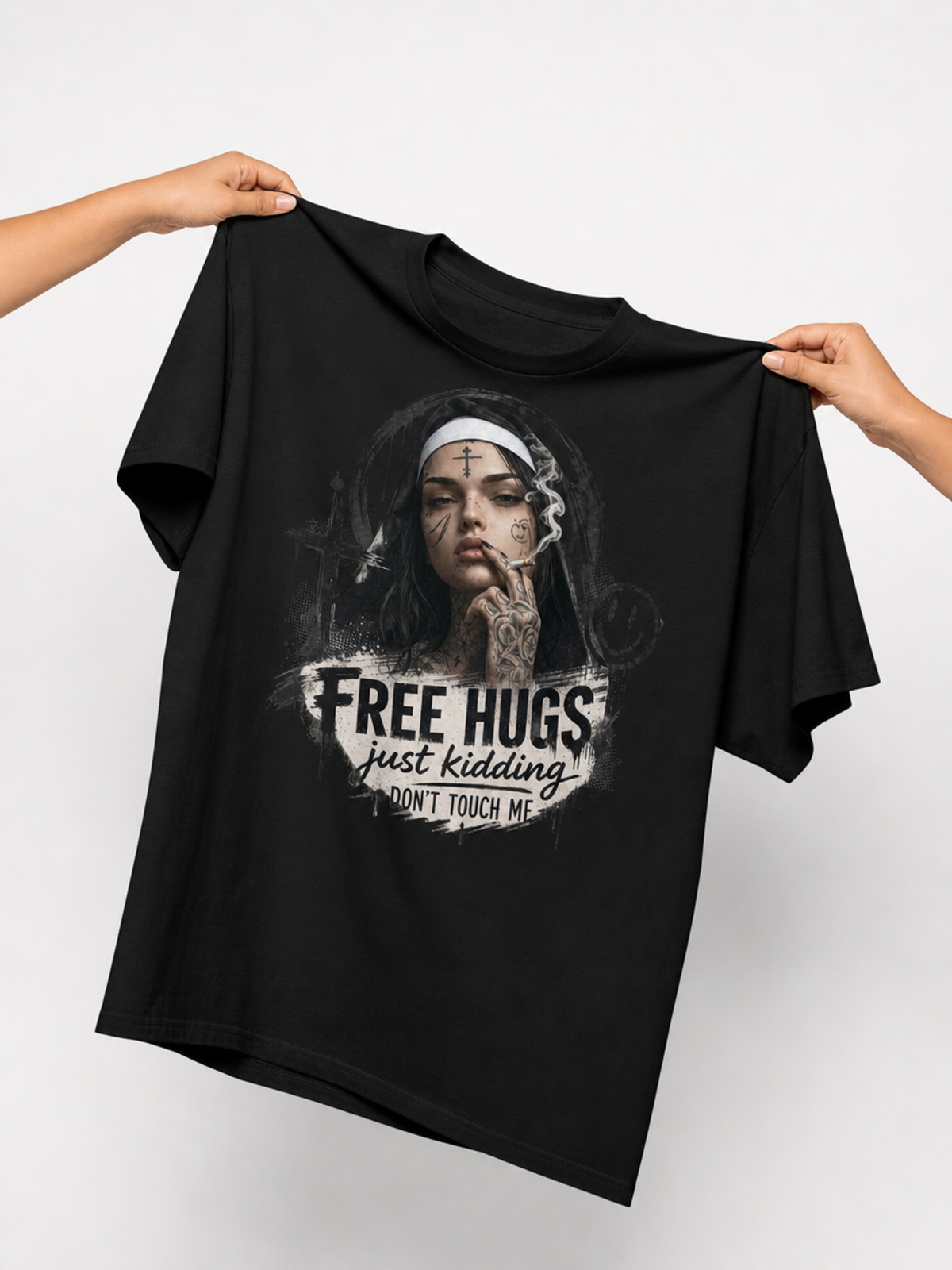 Nonne Free Hugs-Dame T-Skjorte (XL Print)