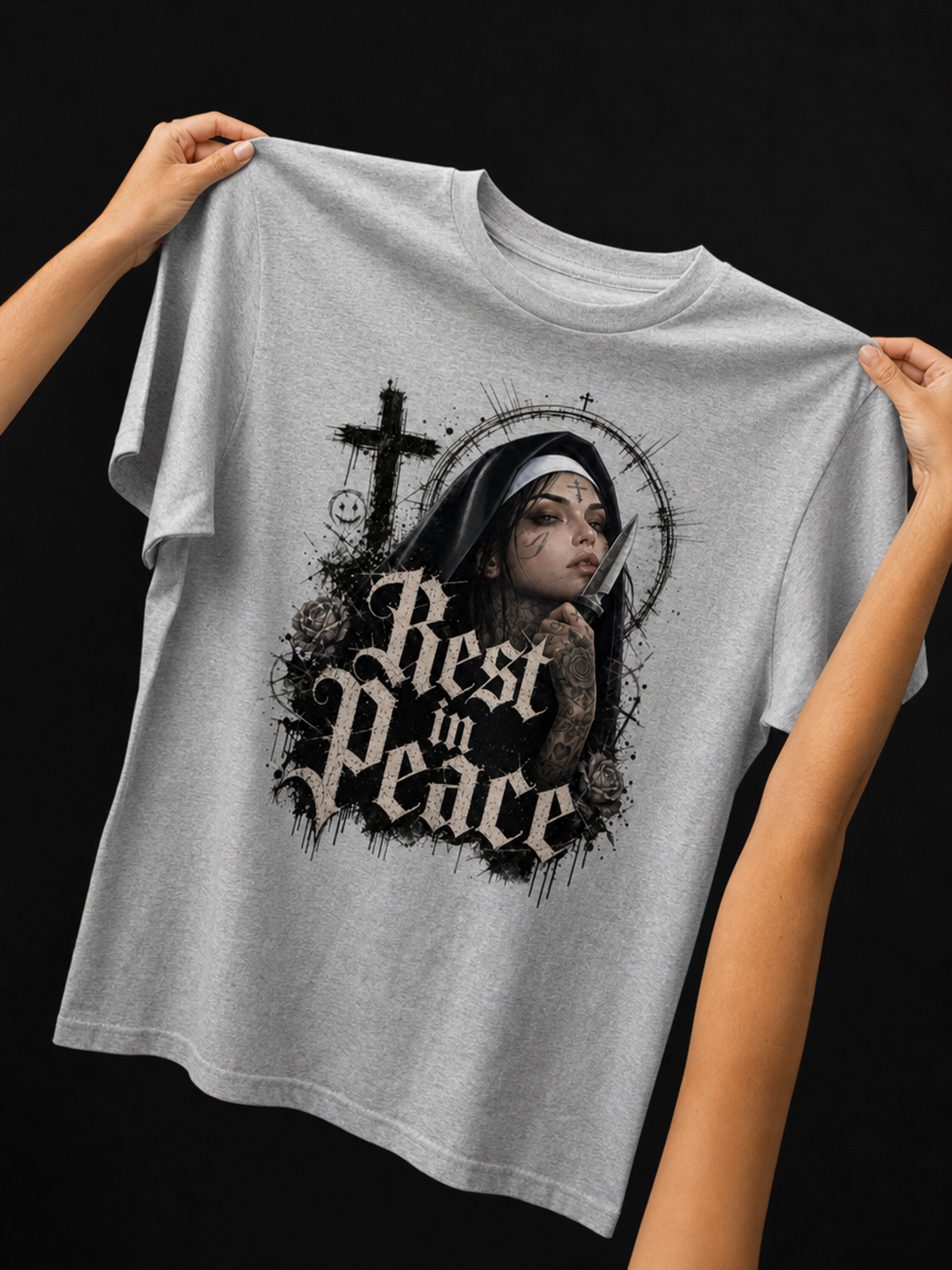 Nonne Rest In Peace-Dame Kortermet T-Skjorte (XL Print)
