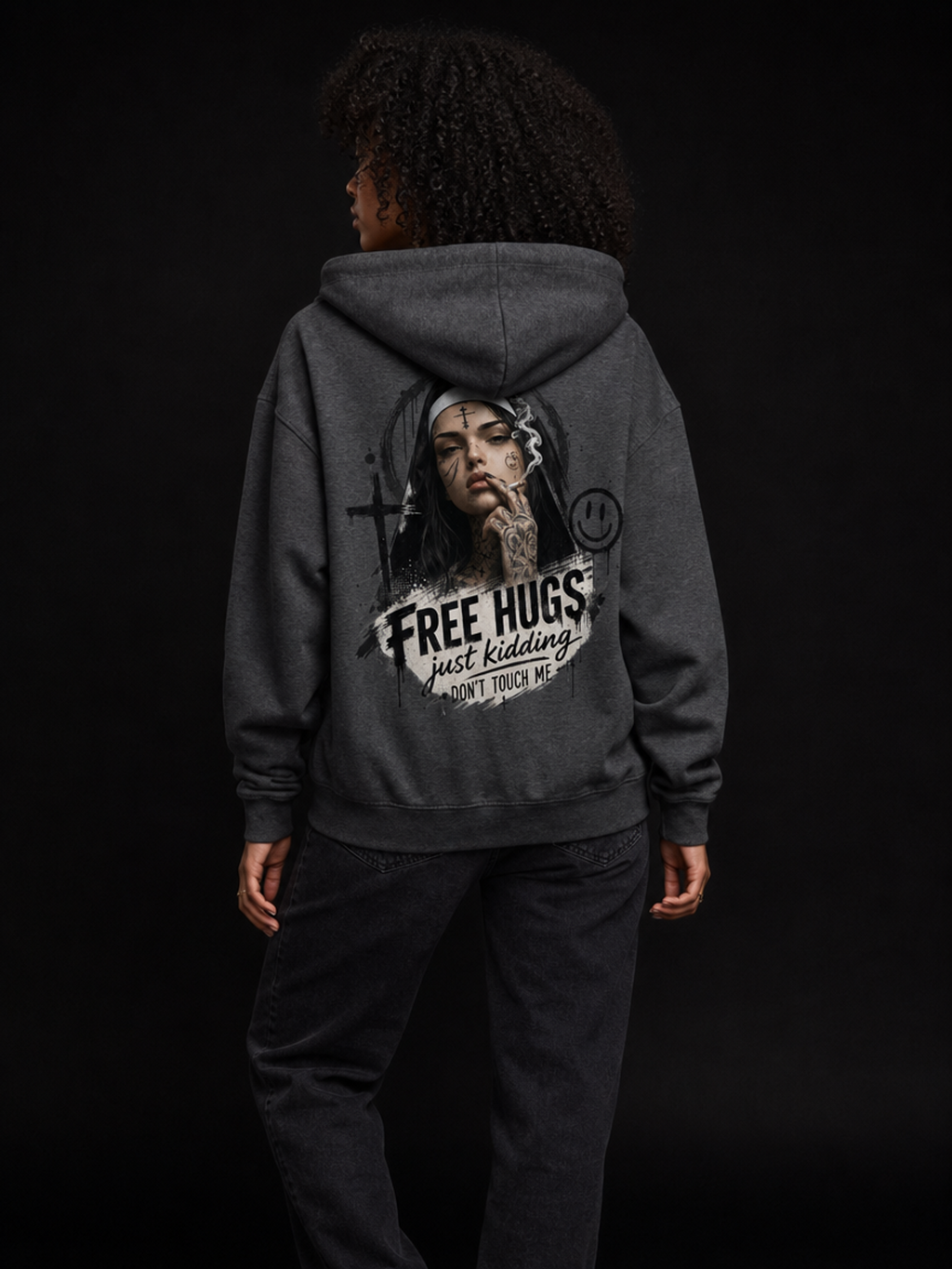 Nonne Free Hugs-Dame Hettejakke (XL Print)