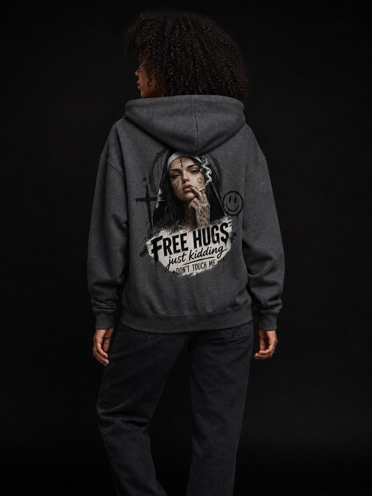 Nonne Free Hugs-Dame Hettejakke (XL Print)