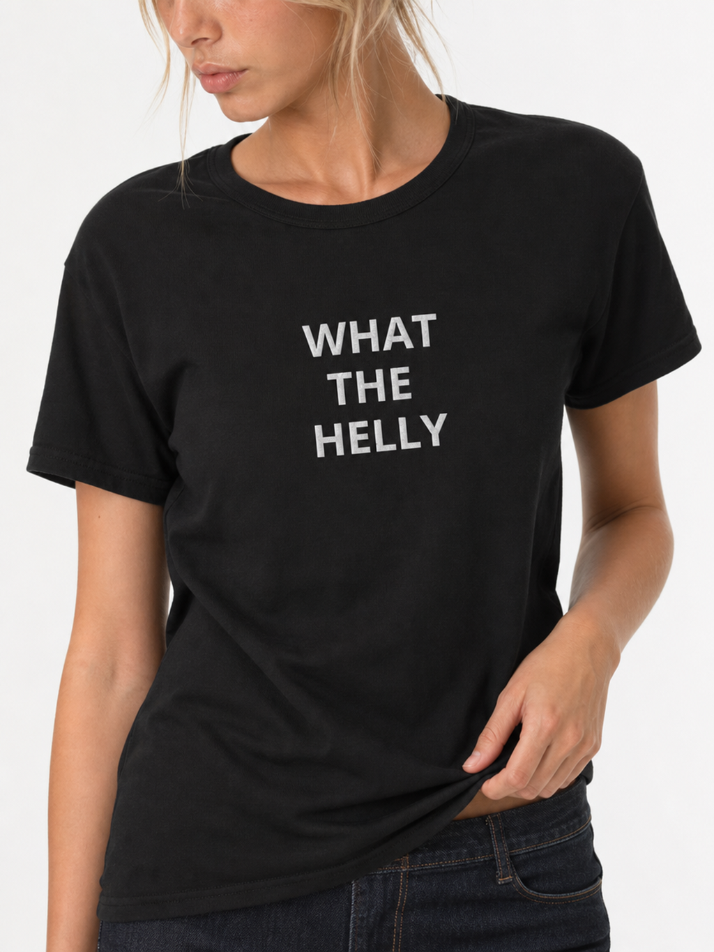 What The Helly-Dame Klassisk T-Skjorte (Brodert tekst)