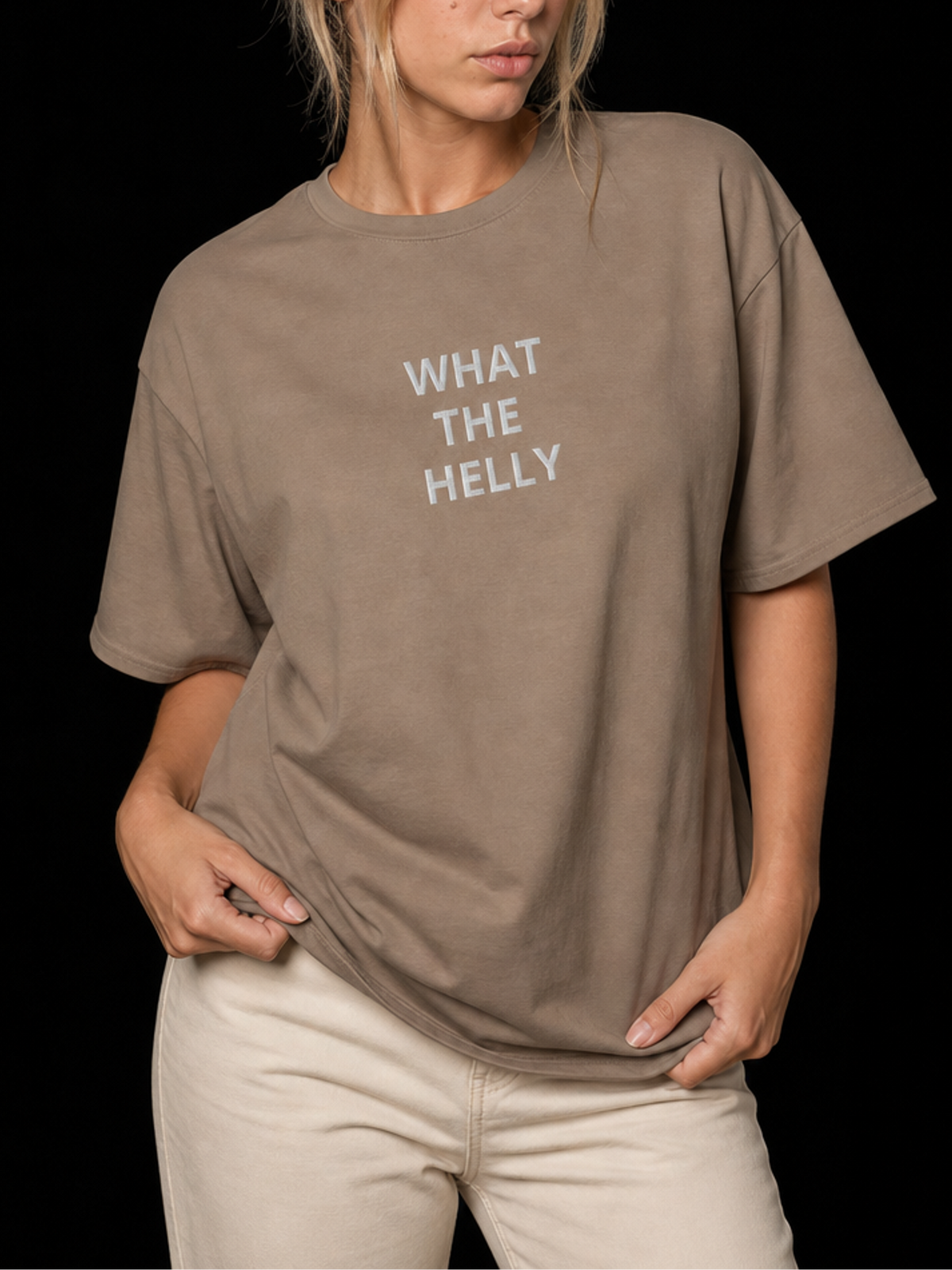 What The Helly-Dame Klassisk T-Skjorte (Brodert tekst)