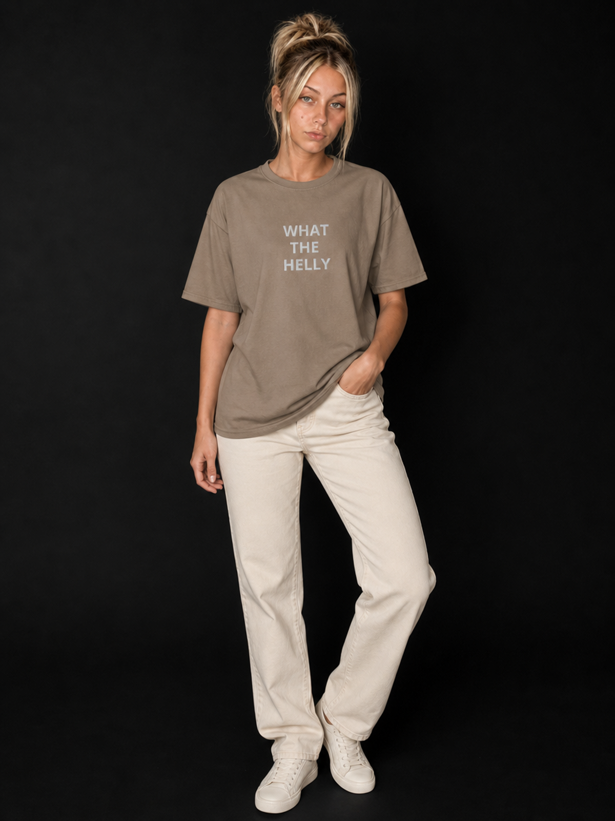What The Helly-Dame Klassisk T-Skjorte (Brodert tekst)