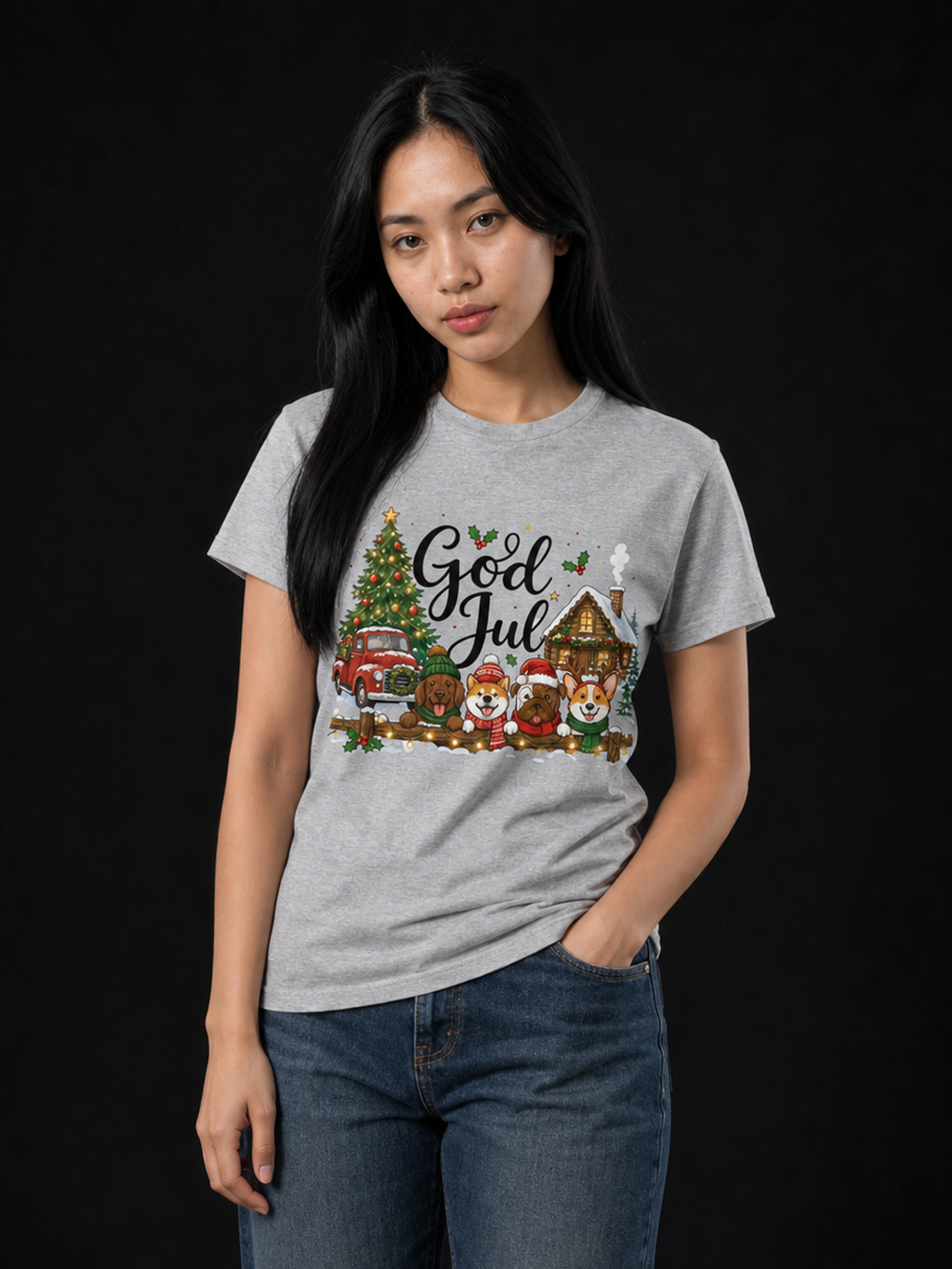 God Jul Gjengen-Dame T-skjorte