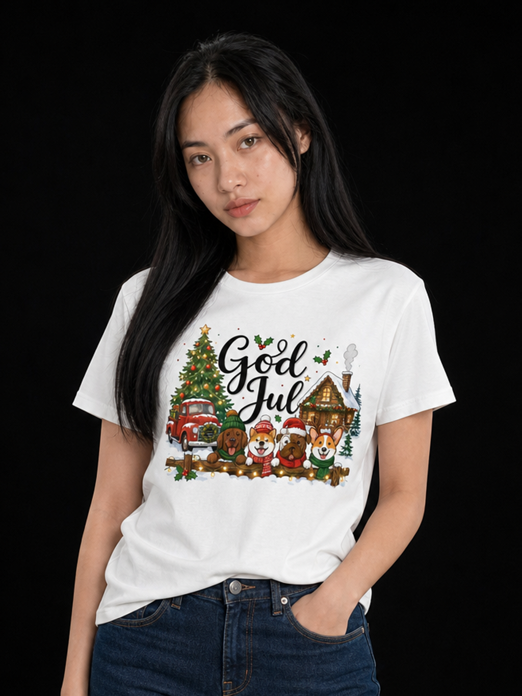 God Jul Gjengen-Dame T-skjorte