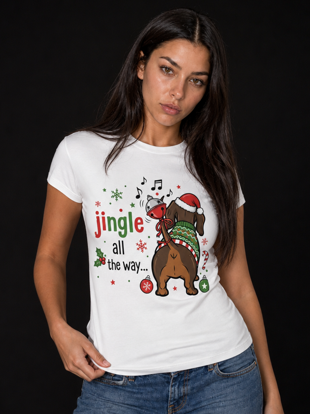 Jingle Bells-Dame T-Skjorte