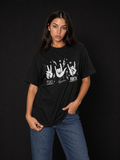 Peace Love Rock-Dame Klassisk T-Skjorte