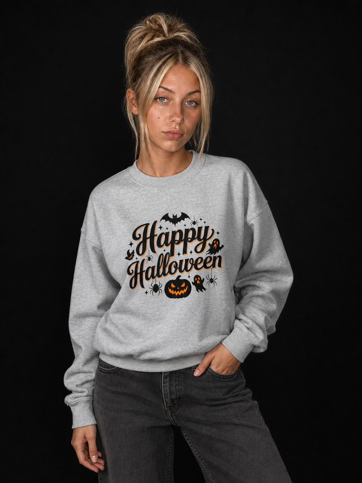 Happy Halloween-Dame Collegegenser