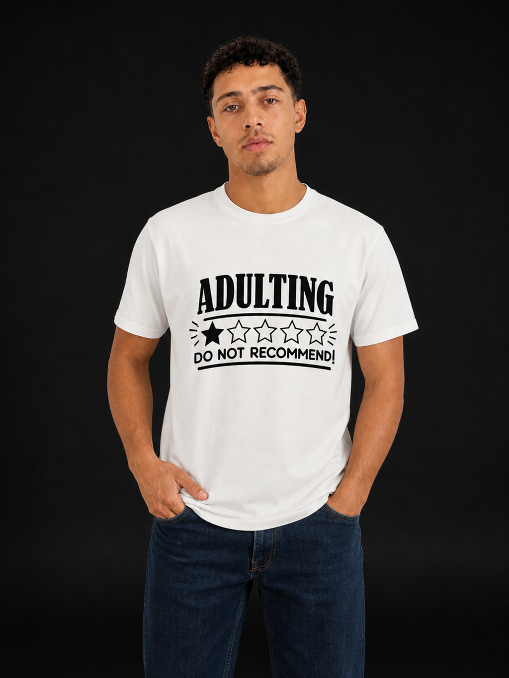 Adulting-Herre Kortermet T-Skjorte