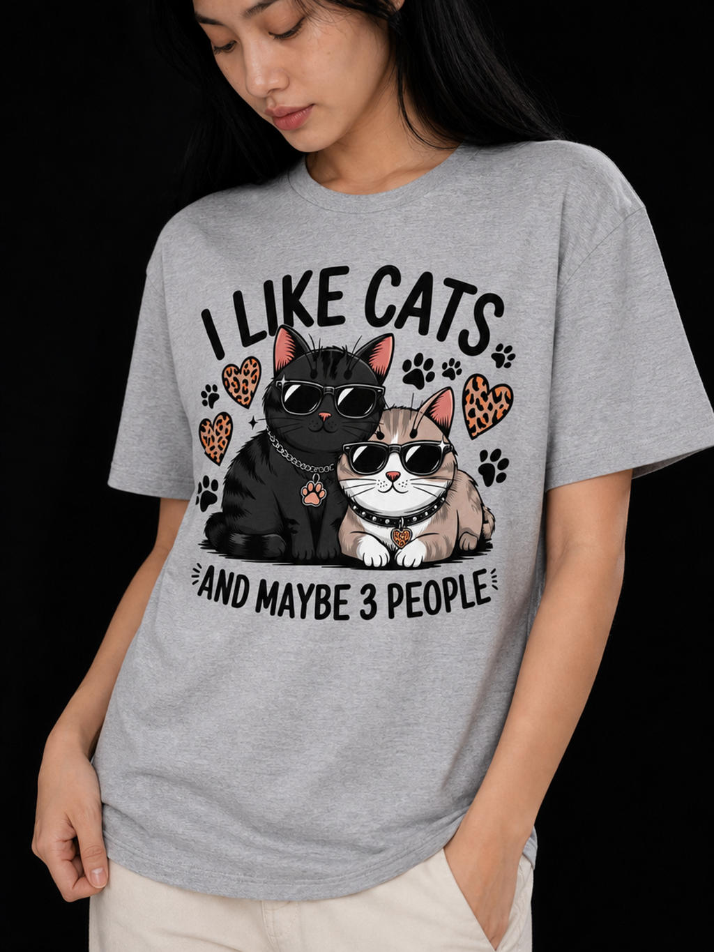 I Like Cats-Dame Kortermet T-Skjorte (XL Print)