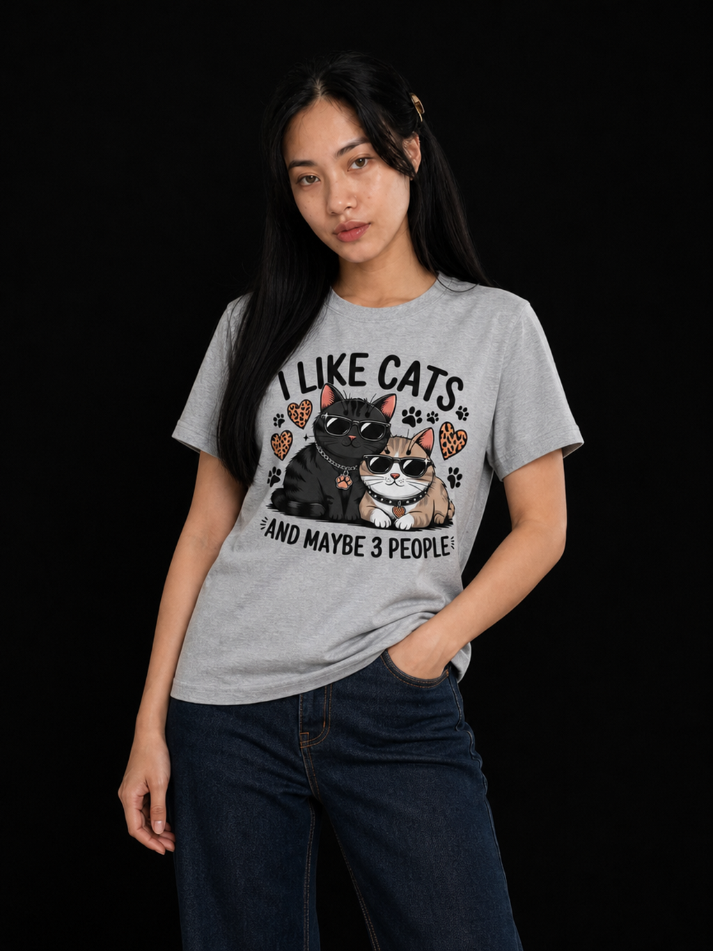 I Like Cats-Dame Kortermet T-Skjorte (XL Print)