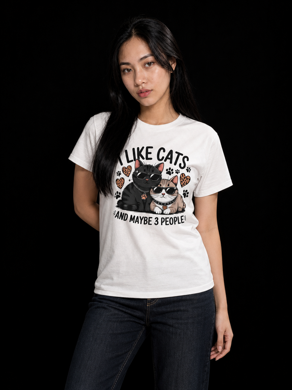 I Like Cats-Dame Kortermet T-Skjorte (XL Print)