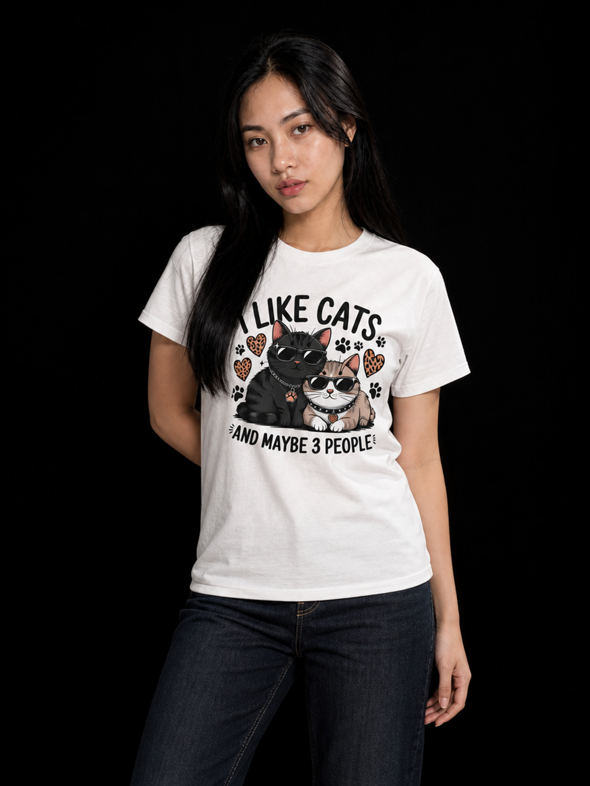 I Like Cats-Dame Kortermet T-Skjorte (XL Print)