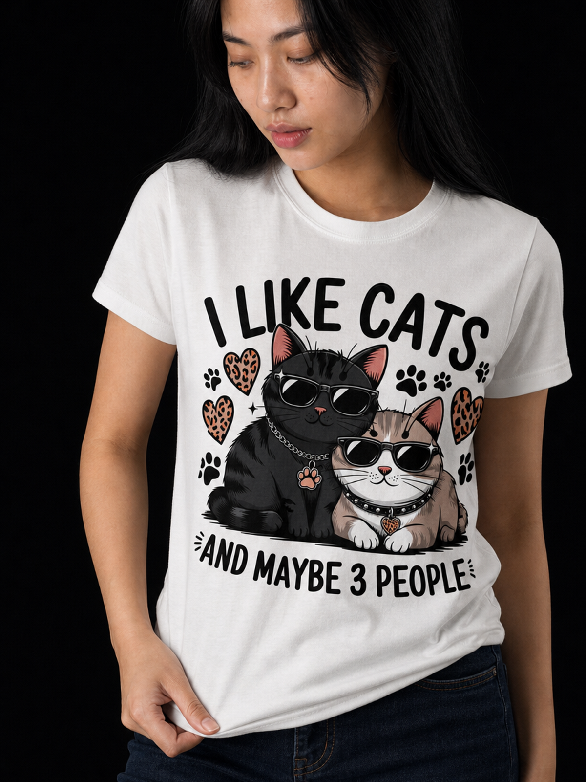 I Like Cats-Dame Kortermet T-Skjorte (XL Print)