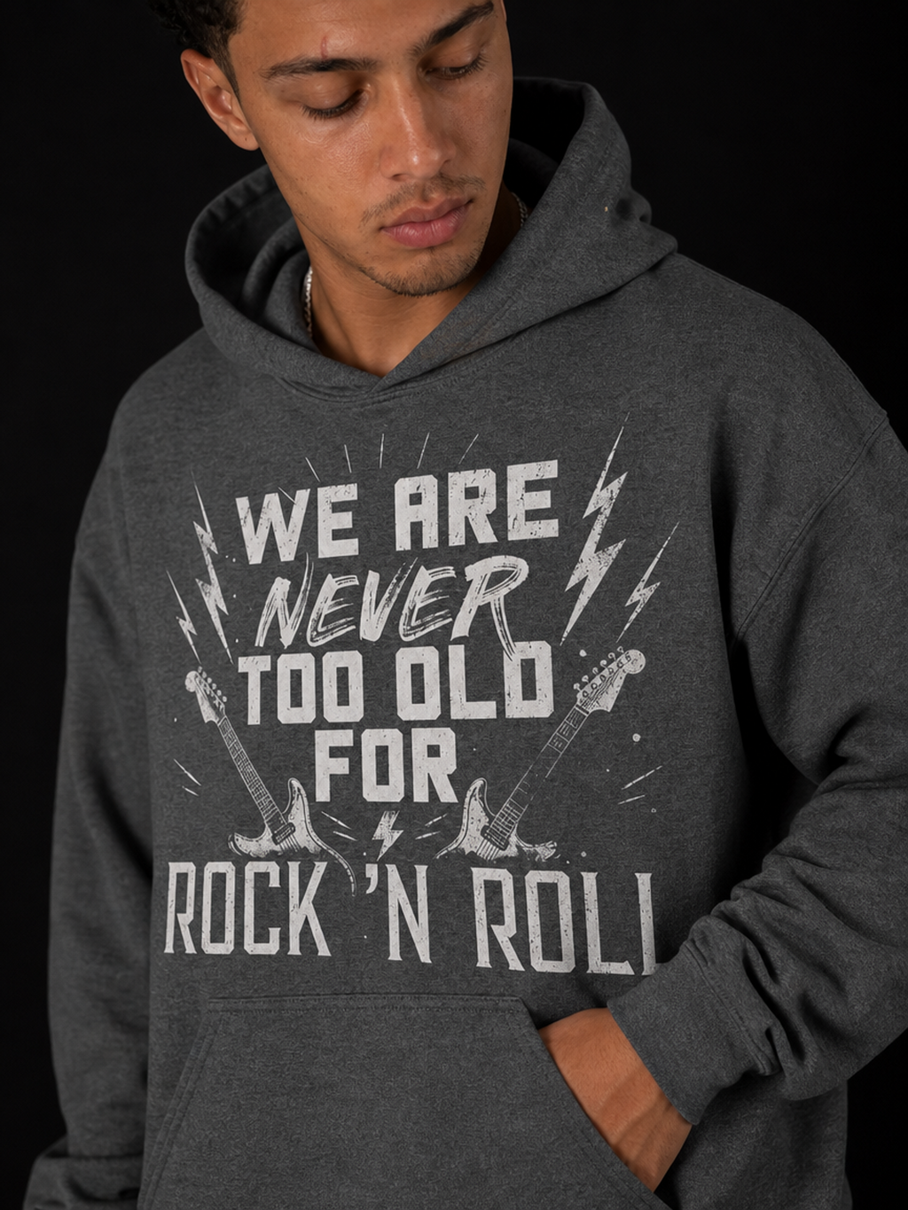 Rock N Roll-Herre Hettegenser