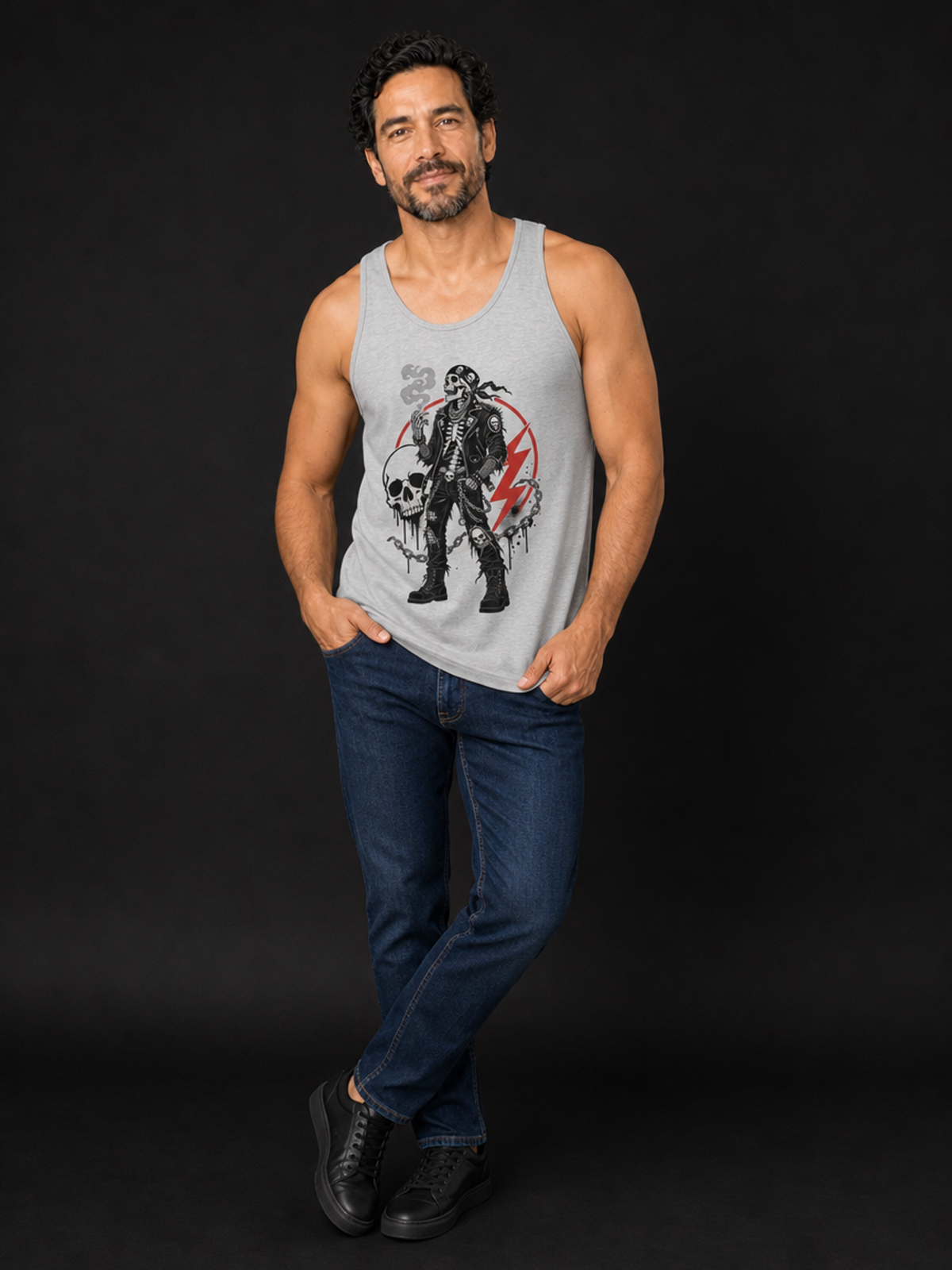 Skeleton Man-Herre Singlet