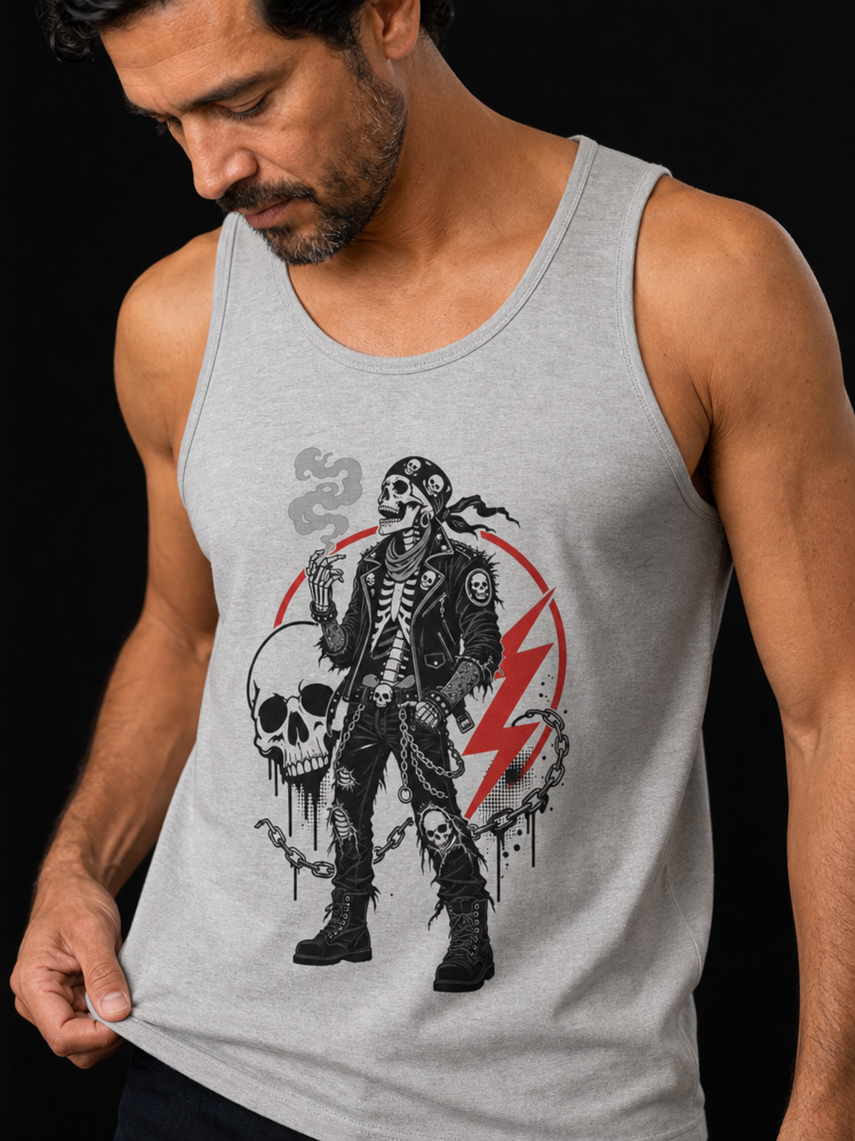 Skeleton Man-Herre Singlet