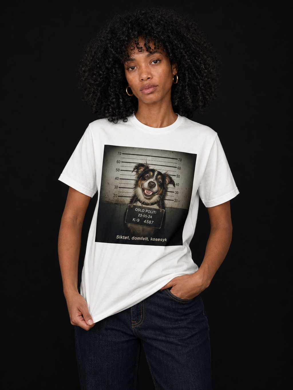Mugshot Dog-Dame Premium T-Skjorte