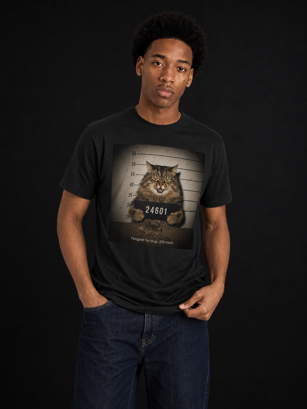 Mugshot Cat-Herre Premium T-Skjorte