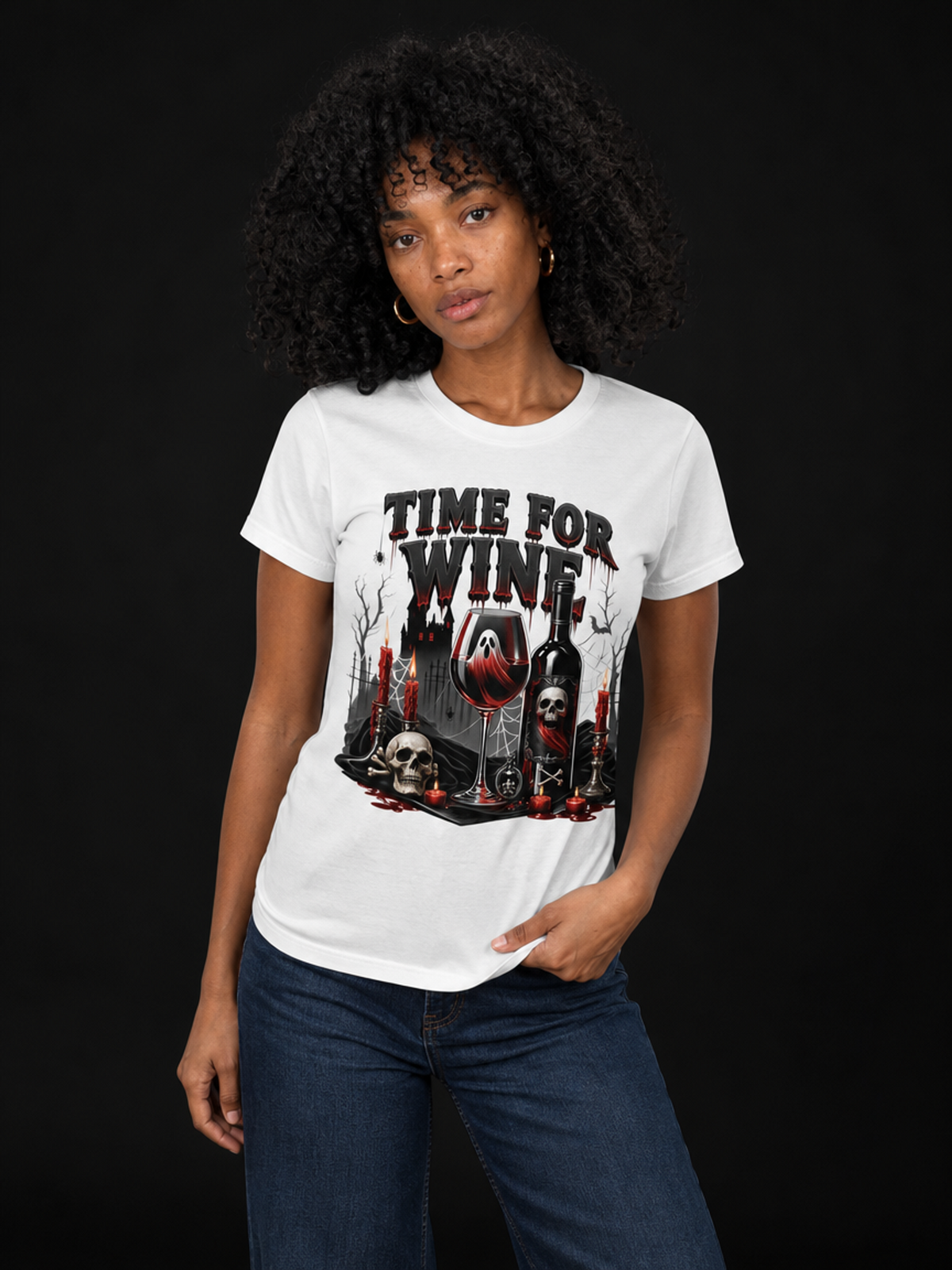 Time For Wine-Dame T-Skjorte