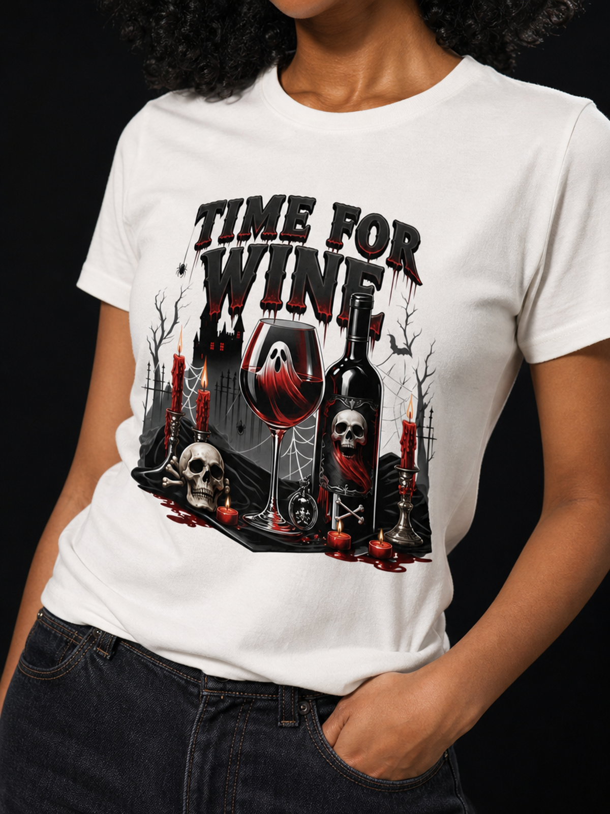 Time For Wine-Dame T-Skjorte
