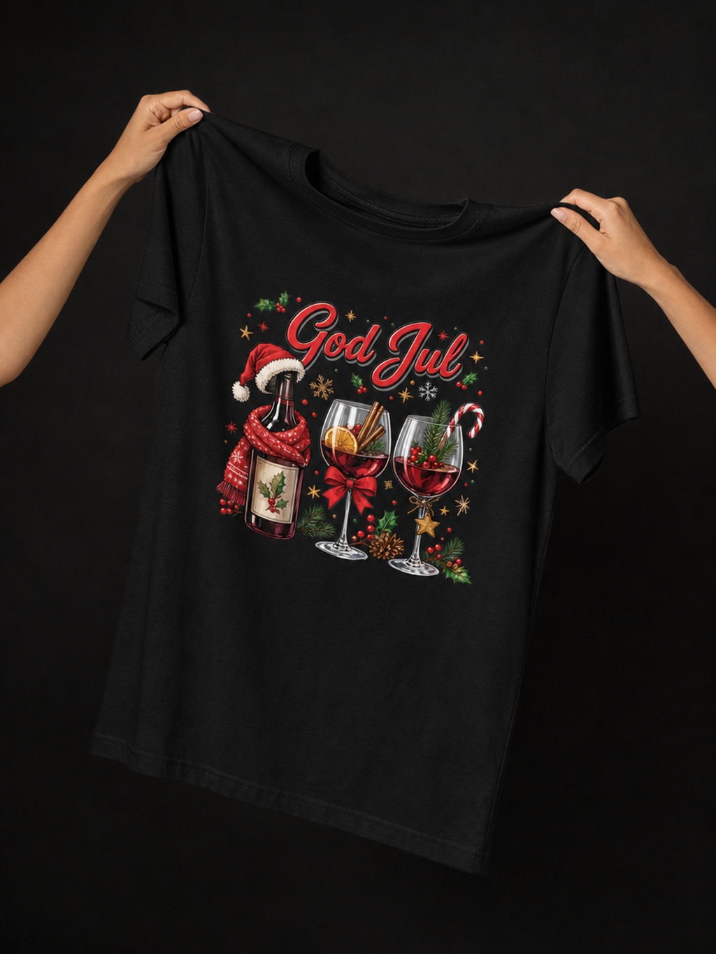 God Jul Med Vin-Dame T-Skjorte
