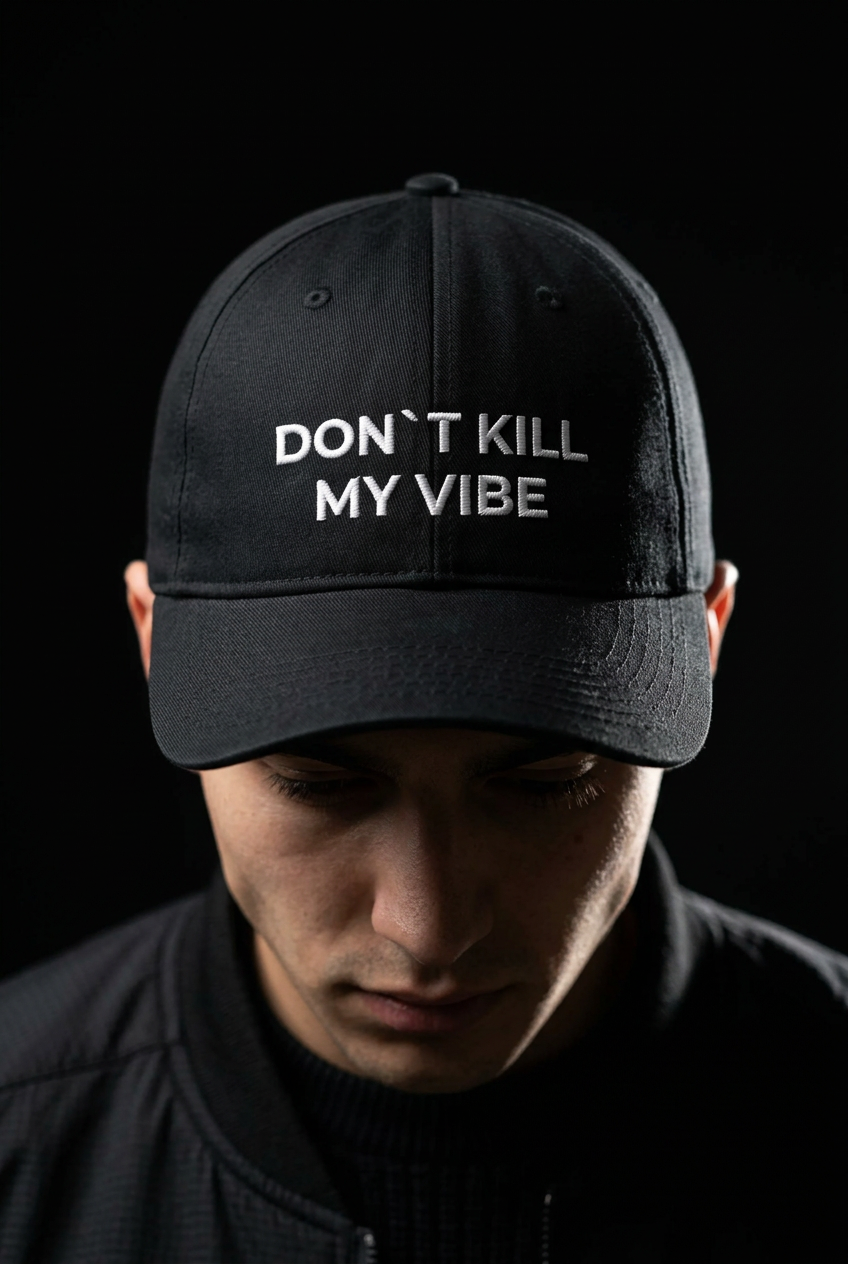 Kill My Vibe-Caps i vasket bomull