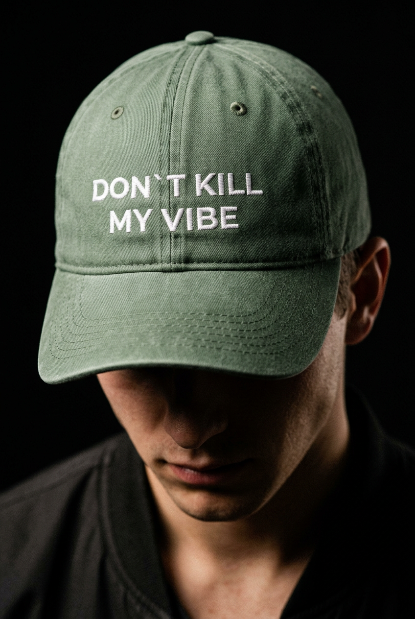 Kill My Vibe-Caps i vasket bomull