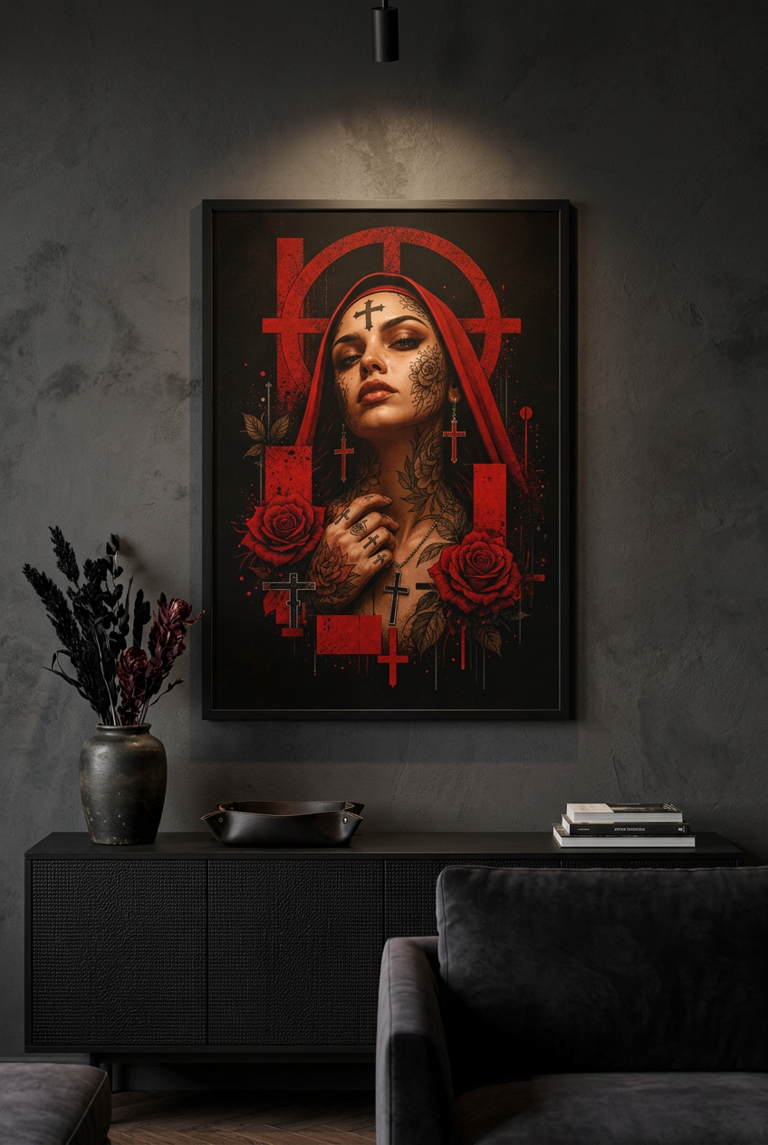 Crimson Rose-Plakat 50x76 cm