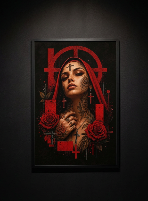 Crimson Rose-Plakat 50x76 cm