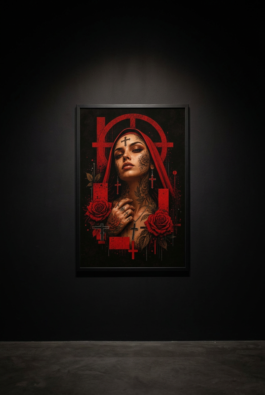 Crimson Rose-Plakat 50x76 cm