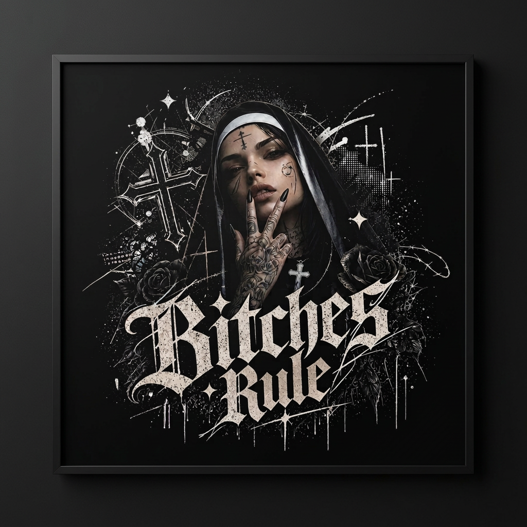 Bitches Rule-Plakat 61x61 cm