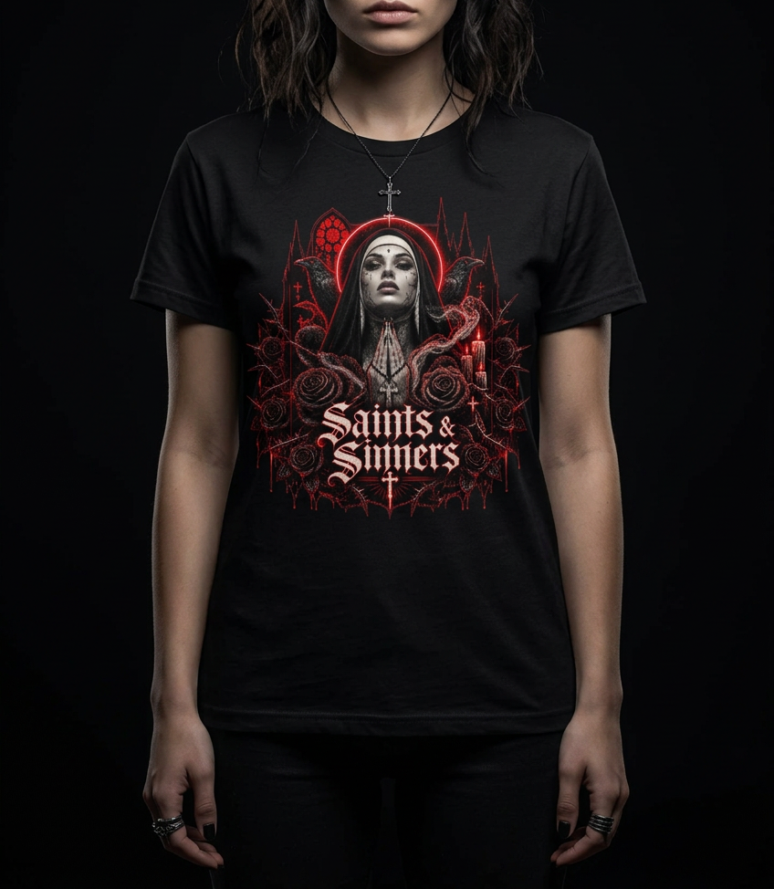 Saints & Sinners-Dame T-Skjorte