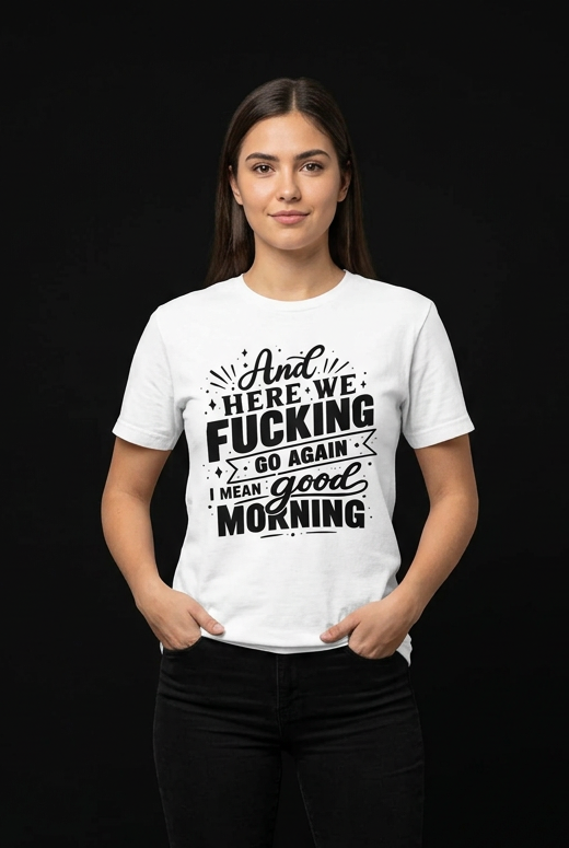 Good Morning-Dame Kortermet T-Skjorte (XL Print)
