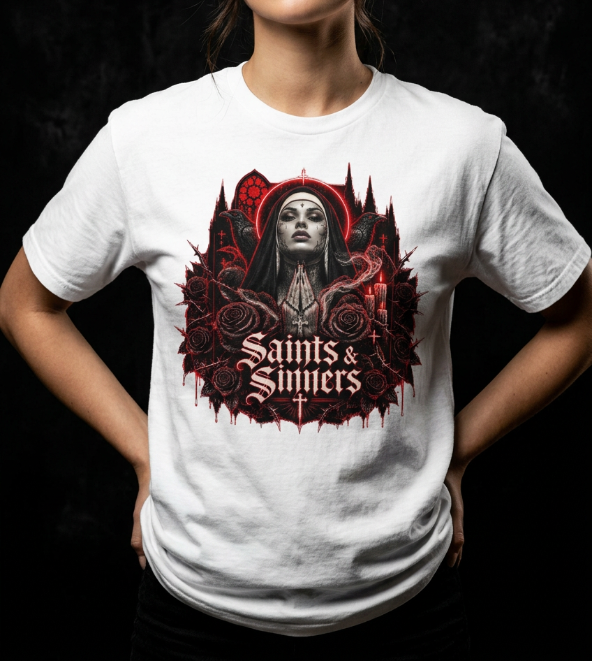Saints & Sinners-Dame T-Skjorte