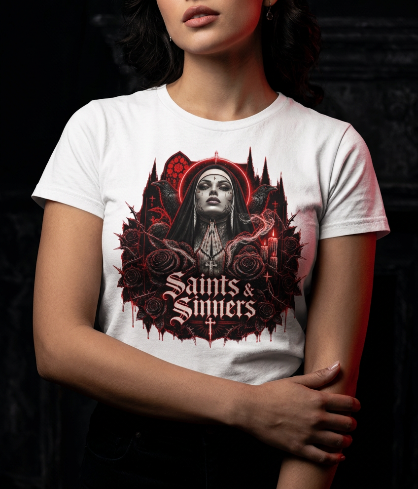 Saints & Sinners-Dame T-Skjorte