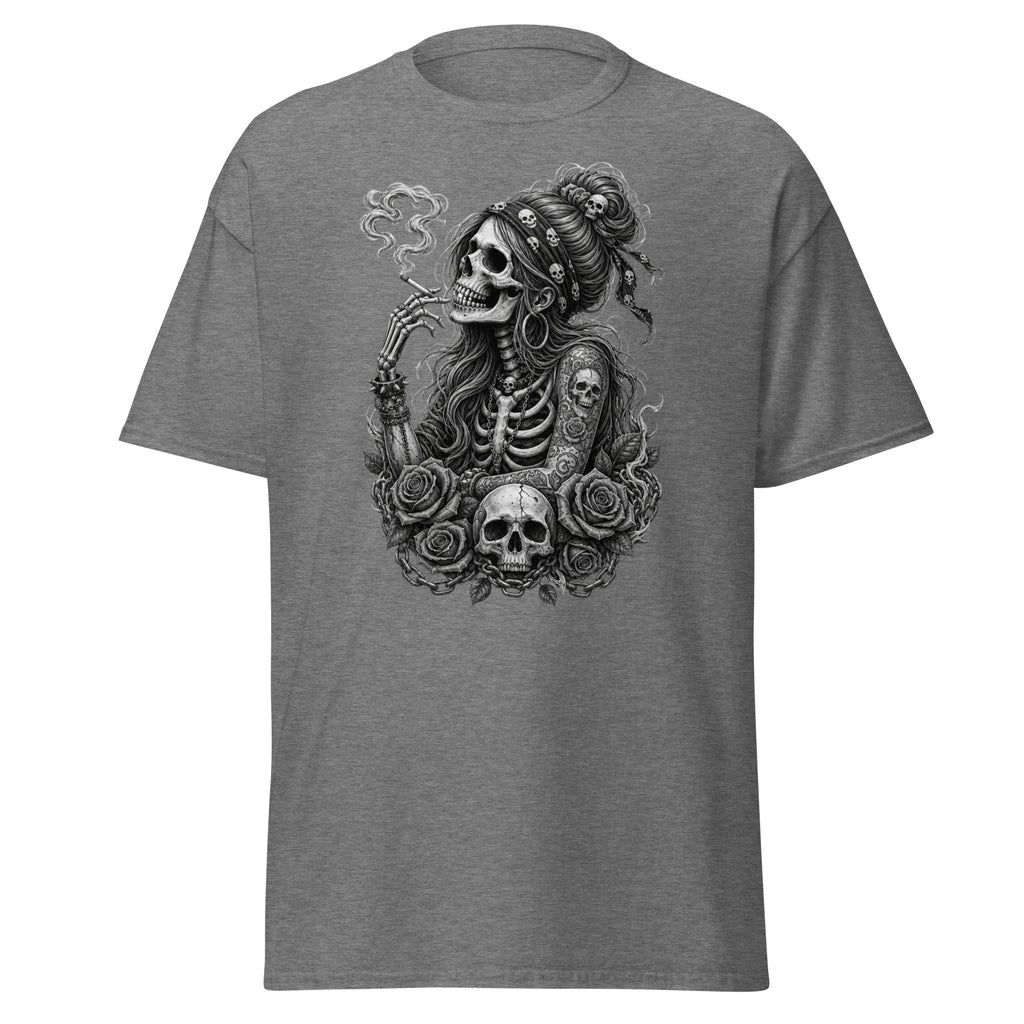 Smoking Skeleton-Dame Klassisk T-Skjorte