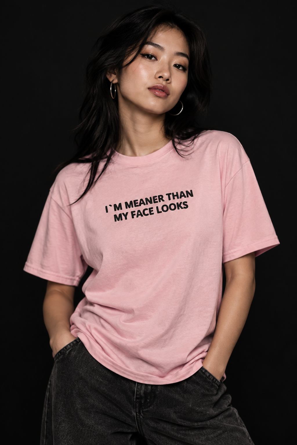 I`m Meaner Than-Dame Klassisk T-Skjorte (Brodert Skrift)