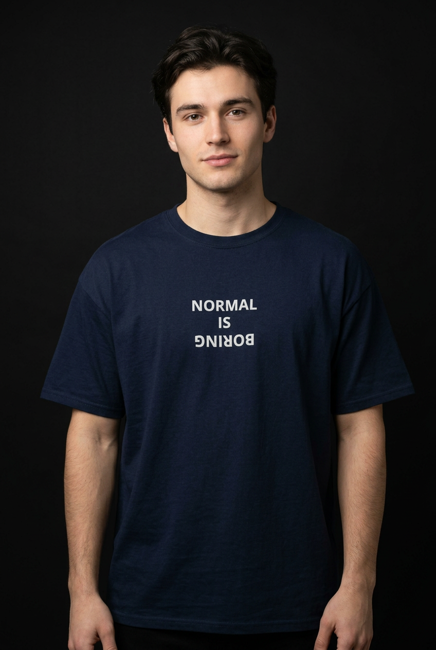 Normal Is Boring-Herre Klassisk T-Skjorte (Brodert tekst)