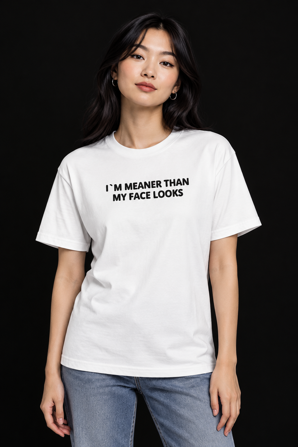 I`m Meaner Than-Dame Klassisk T-Skjorte (Brodert Skrift)