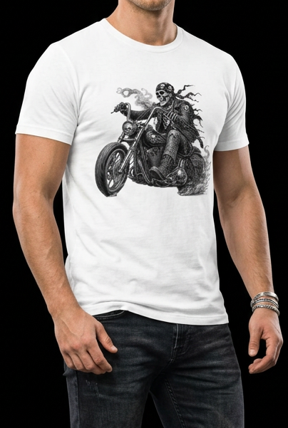 Biker Man-Herre Klassisk T-Skjorte