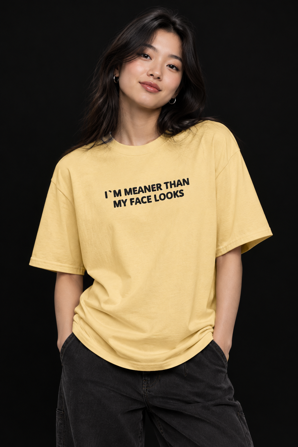 I`m Meaner Than-Dame Klassisk T-Skjorte (Brodert Skrift)