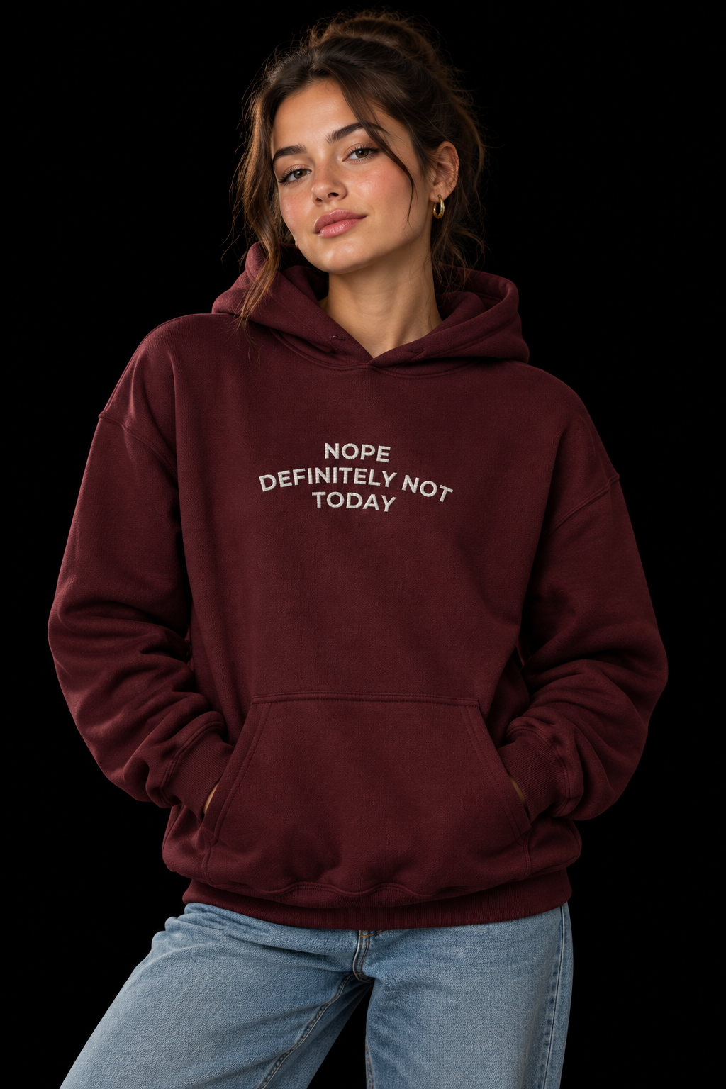 Nope Not Today-Dame Hettegenser (Brodert tekst)
